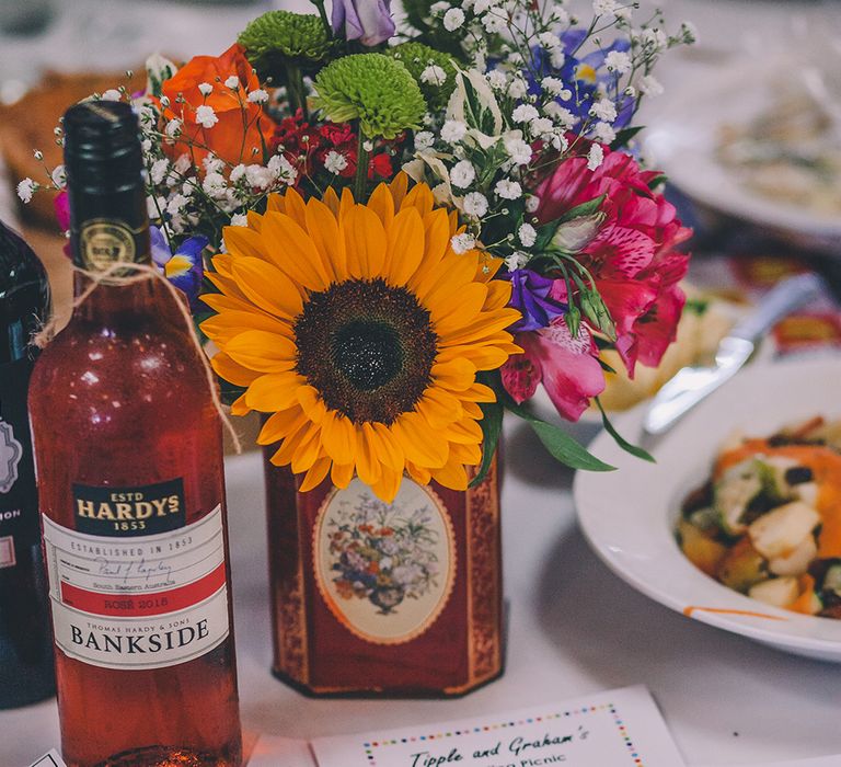 Outdoor Summer Wedding With Bright Colour Scheme With Colourful Homemade Decor And Images From Story + Colour Photography