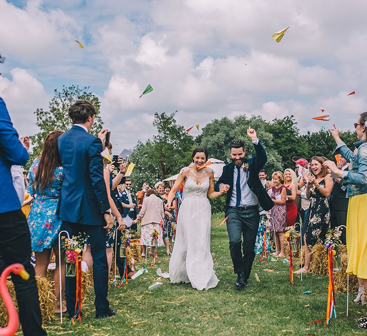 Outdoor Summer Wedding With Bright Colour Scheme With Colourful Homemade Decor And Images From Story + Colour Photography