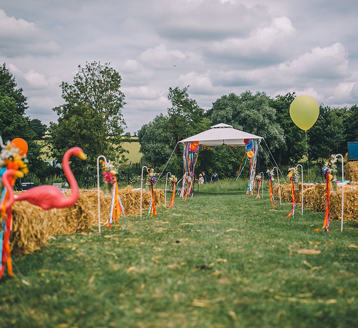 Haybale Seating For Outdoor Summer Wedding // Image By Story + Colour