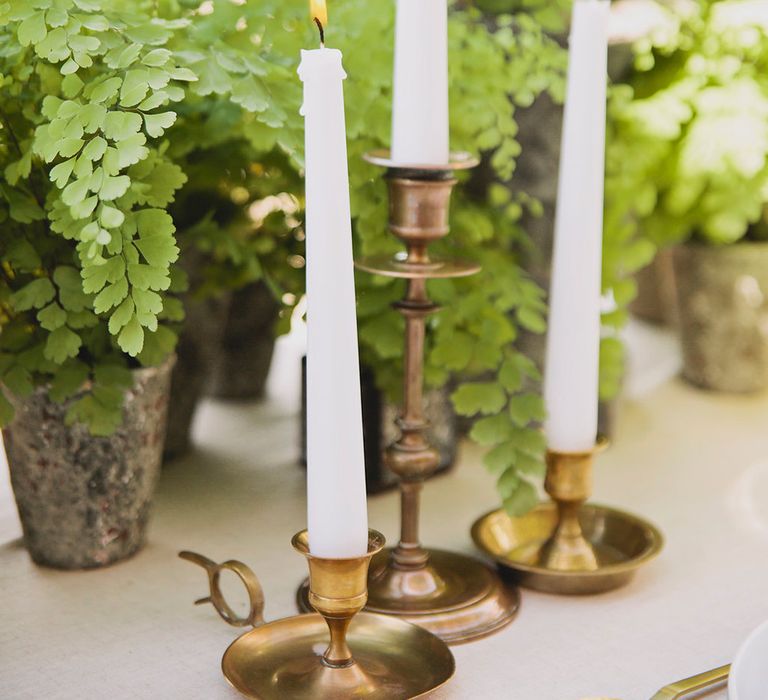 Gold Candle Sticks | Greenery on the French Riviera | Purewhite Photography | D'amour et de deco Styling