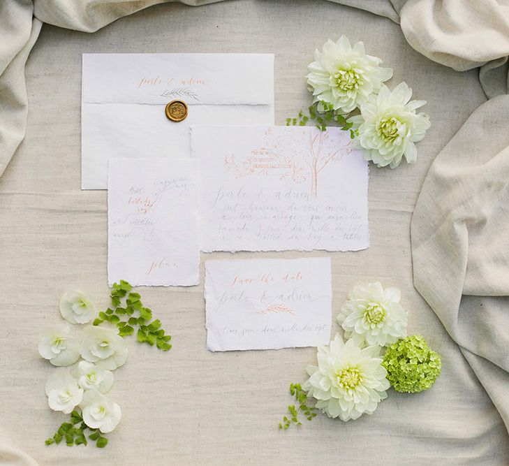 Nice Plume Calligraphy Wedding Stationery Suite