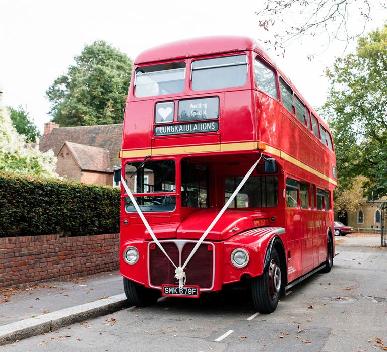 Red London Bus Wedding Transport