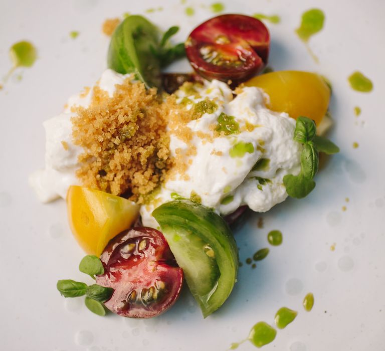 Wedding Burrata // Wedding Venue For Foodies Hampton Manor Hampton In Arden // Exclusive Use Wedding Venue With Michelin Star Restaurant Food Lovers Wedding