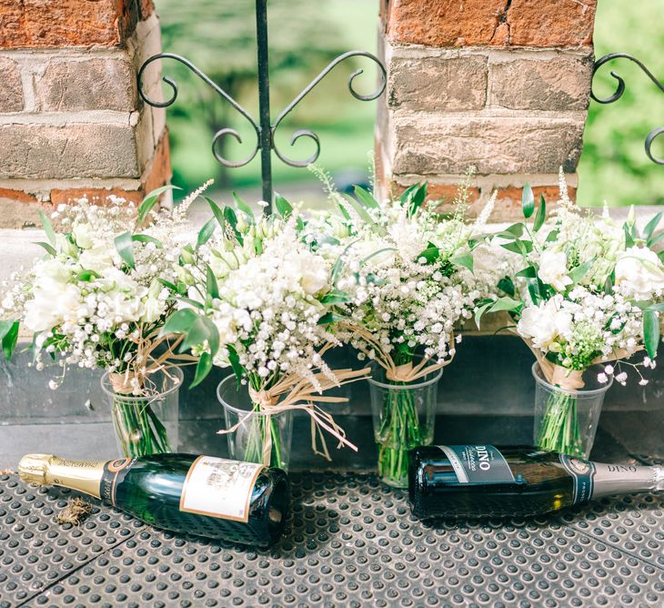 Gypsophila & White Rose Wedding Bouquets