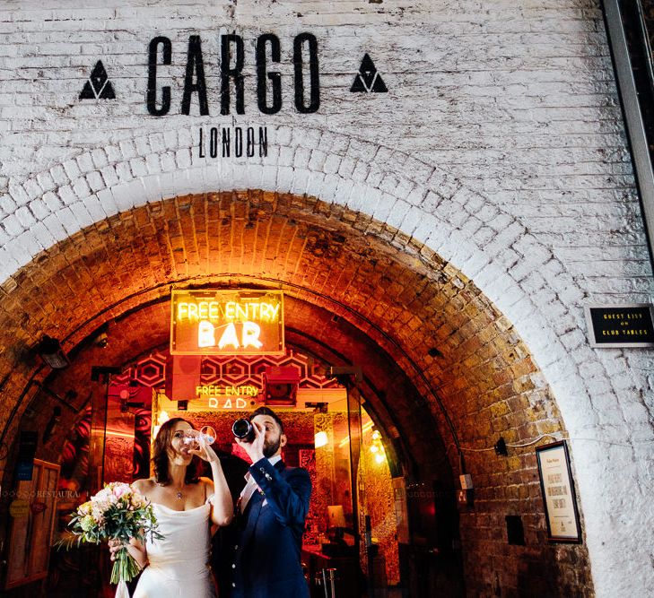 Bride in Halfpenny Separates | Groom in Yardsmen Suit | Urban Wedding at Village Underground, London | Marianne Chua Photography