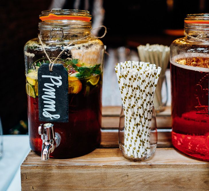 Drinks Dispensersr | Urban Wedding at Village Underground, London | Marianne Chua Photography