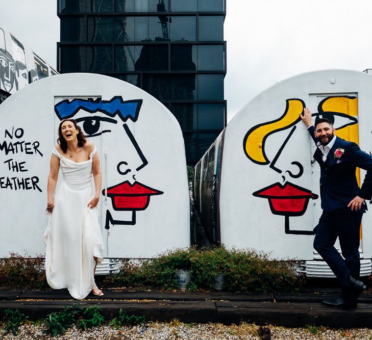 Bride in Halfpenny Separates | Groom in Yardsmen Suit | Urban Wedding at Village Underground, London | Marianne Chua Photography