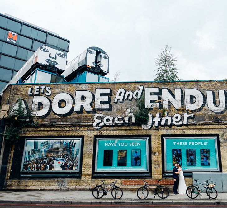 Bride in Halfpenny Separates | Groom in Yardsmen Suit | Urban Wedding at Village Underground, London | Marianne Chua Photography