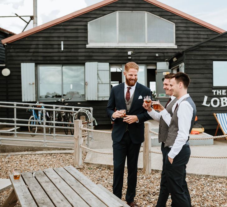 Coastal Wedding At East Quay Venue Whitstable With Bride In Claire La Faye With Floral Crown And Images From Green Antlers Photography