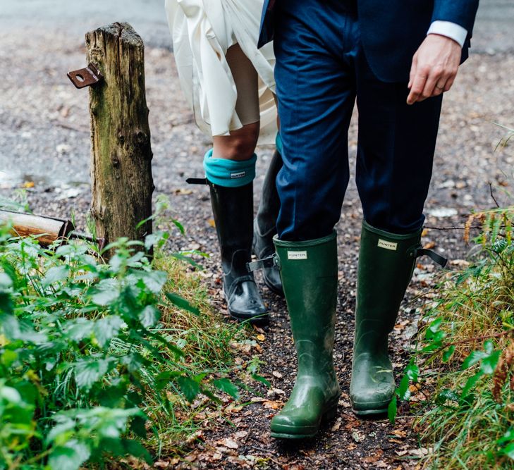 Bride & Groom In Wellies