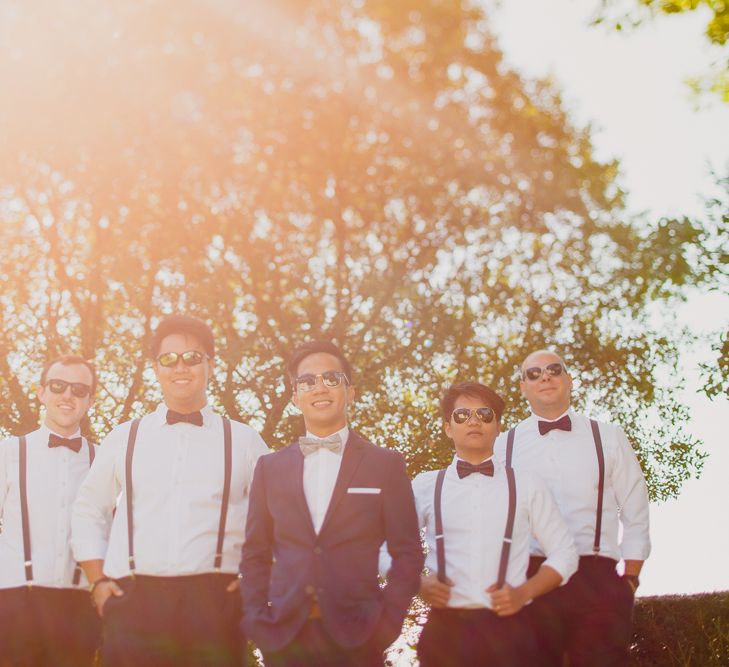 Groomsmen in Braces & Bow Ties | Navyblur Photography | Cinematic Tide Films