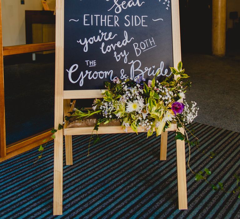 Chalkboard Wedding Sign | Navyblur Photography | Cinematic Tide Films