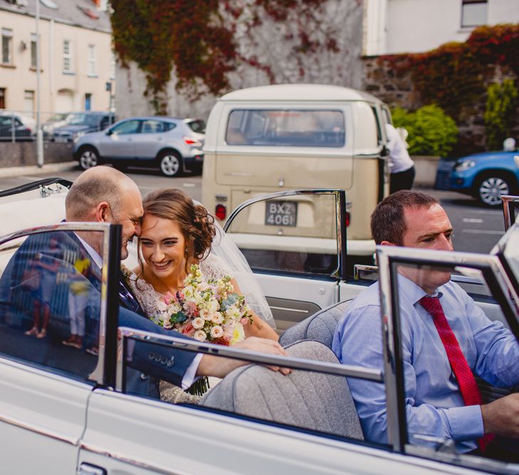 Bride & Father of the Bride in the Wedding Car | Navyblur Photography | Cinematic Tide Films