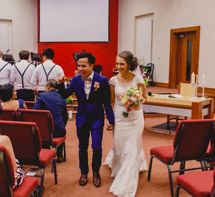 Religious Wedding Ceremony | Bride in Lace Dress | Groom in Navy Suit | Navyblur Photography | Cinematic Tide Films