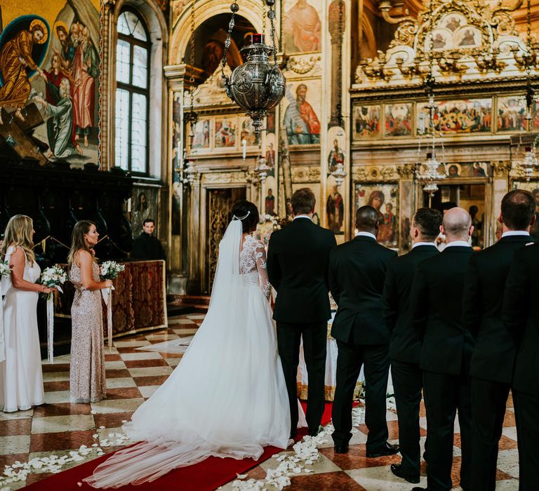 Greek Orthodox Wedding Ceremony | Super Luxe Greek Wedding at The Cipriani in Venice | Bridgwood Wedding Photography