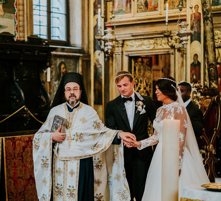 Greek Orthodox Wedding Ceremony | Super Luxe Greek Wedding at The Cipriani in Venice | Bridgwood Wedding Photography