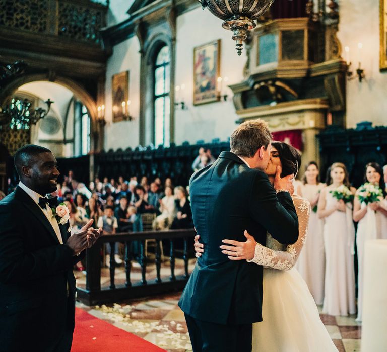 Greek Orthodox Wedding Ceremony | Super Luxe Greek Wedding at The Cipriani in Venice | Bridgwood Wedding Photography