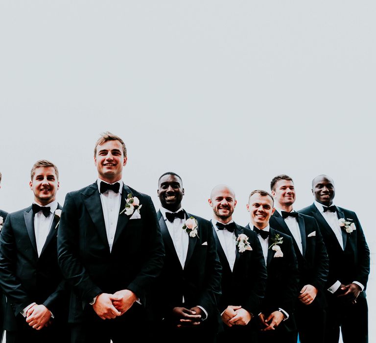 Groomsmen in Black Tuxedos | Super Luxe Greek Wedding at The Cipriani in Venice | Bridgwood Wedding Photography