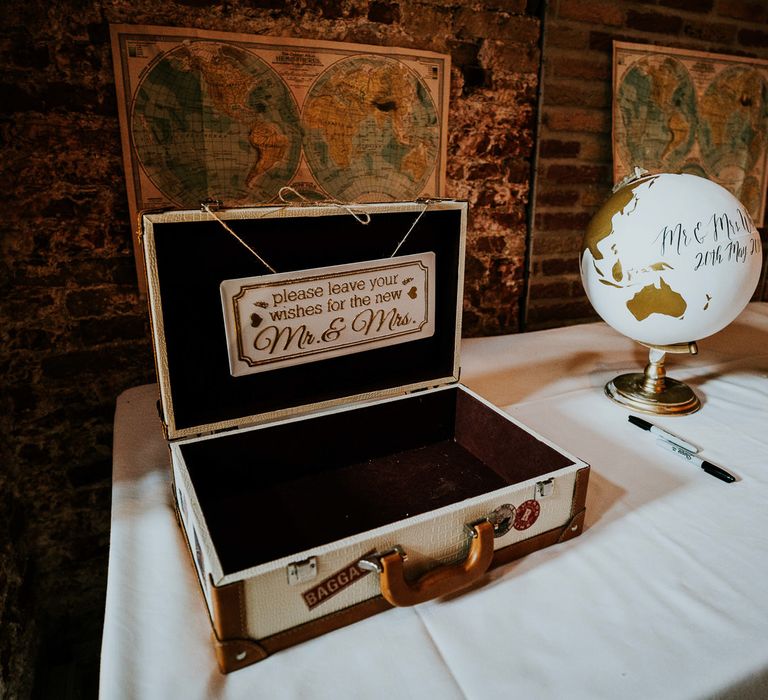 Card Box & Guest Globe Wedding Decor | Super Luxe Greek Wedding at The Cipriani in Venice | Bridgwood Wedding Photography