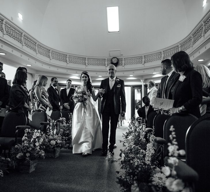 Church Bridal Entrance in Aire Barcelona Bridal Gown