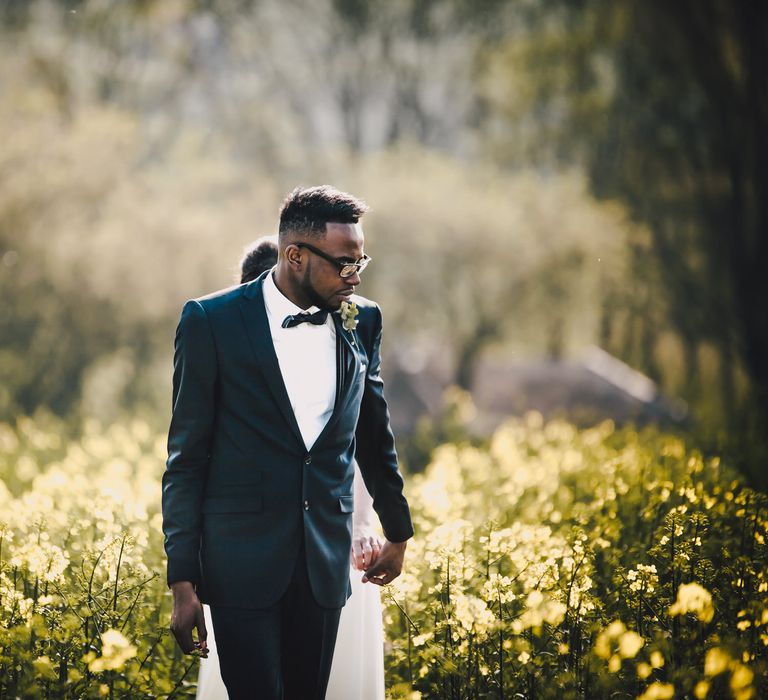 Bride in Lace Wedding Dress | Groom in Bow Tie & Braces | Paul & Nanda Photography