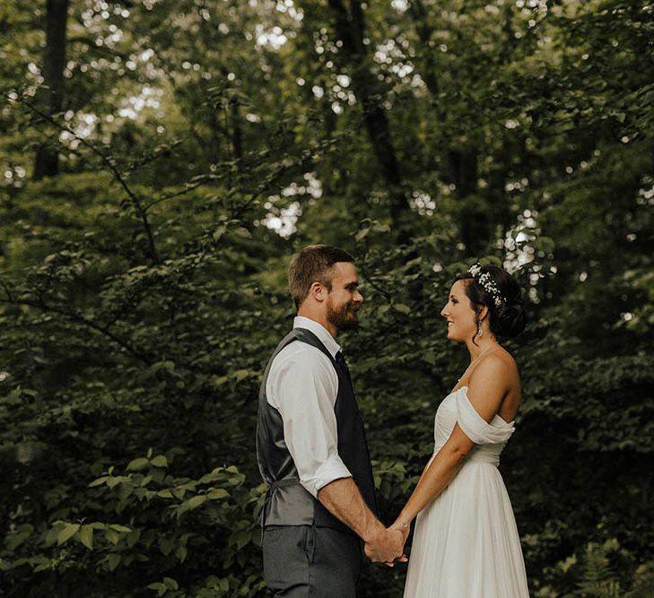 Jenny Yoo Bride For An Outdoor Farm Wedding In Maryland USA With Bridesmaids In Mismatched Dresses & Images From Erin Krespan