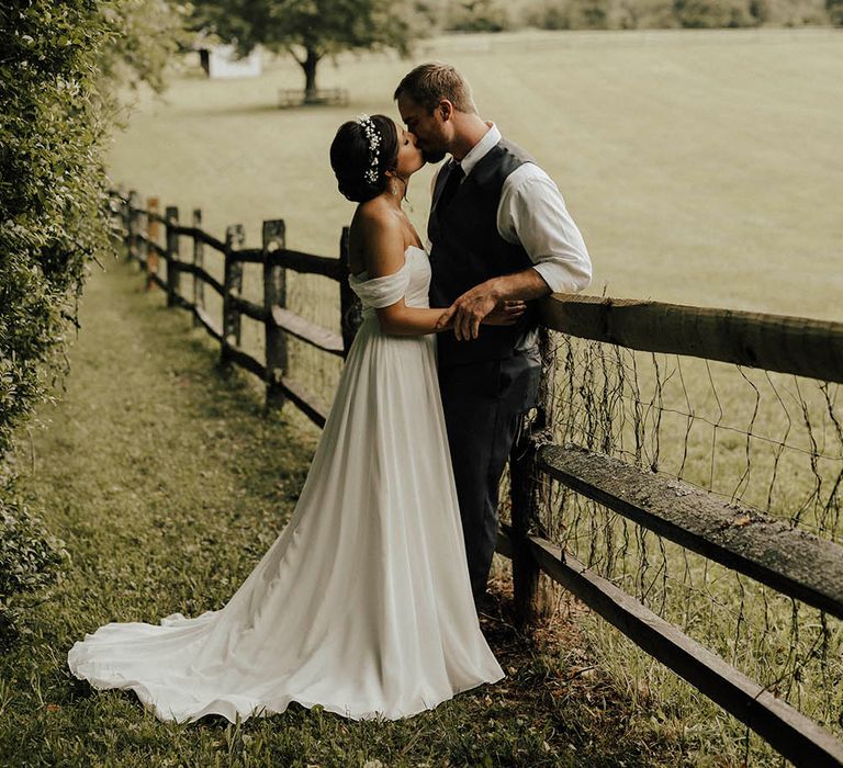 Jenny Yoo Bride For An Outdoor Farm Wedding In Maryland USA With Bridesmaids In Mismatched Dresses & Images From Erin Krespan