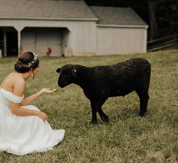 Jenny Yoo Bride For An Outdoor Farm Wedding In Maryland USA With Bridesmaids In Mismatched Dresses & Images From Erin Krespan