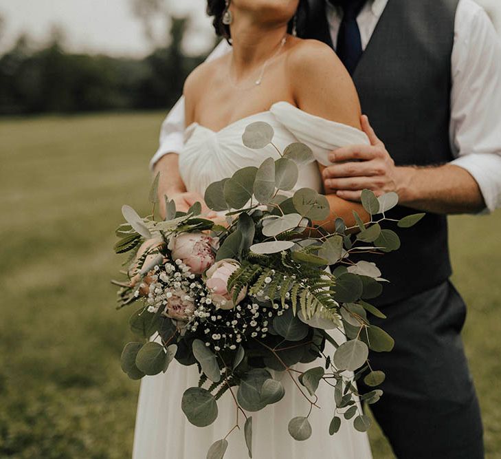 Jenny Yoo Bride For An Outdoor Farm Wedding In Maryland USA With Bridesmaids In Mismatched Dresses & Images From Erin Krespan