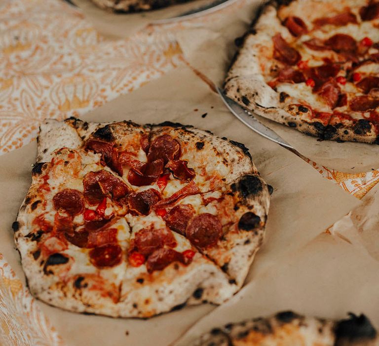 Pizza For Wedding Reception | Jenny Yoo Bride For An Outdoor Farm Wedding In Maryland USA With Bridesmaids In Mismatched Dresses & Images From Erin Krespan