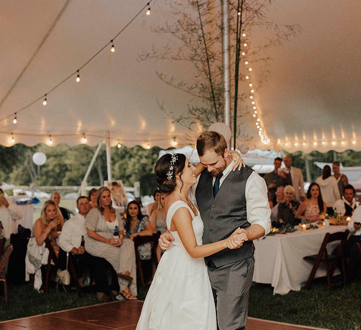 Jenny Yoo Bride For An Outdoor Farm Wedding In Maryland USA With Bridesmaids In Mismatched Dresses & Images From Erin Krespan