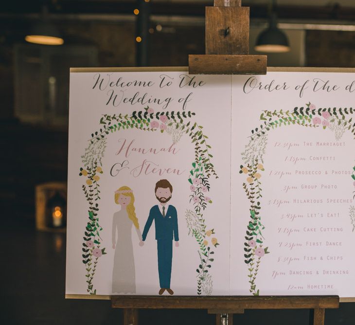 Welcome & Order of The Day Wedding Signs by Yellowstone Paper Works by Matt Brown Photography