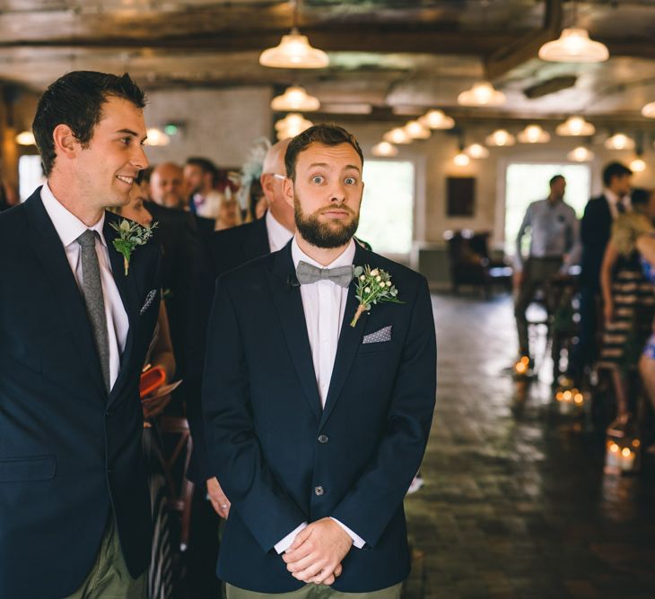 Groom in Slater Jacket & Topman Chino's at the Altar by Matt Brown Photography