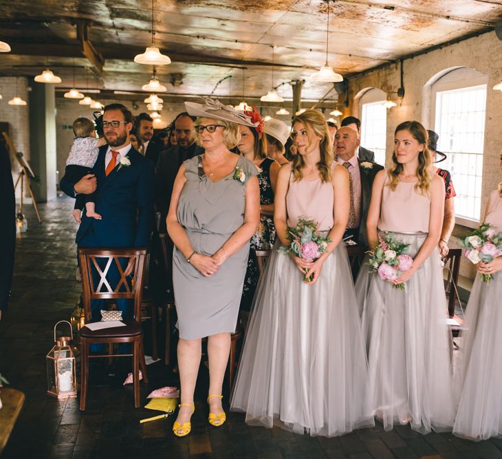 Bridesmaids in Grey Tulle Mariée Skirts & Dusky Pink Phase Eight Tops by Matt Brown Photography