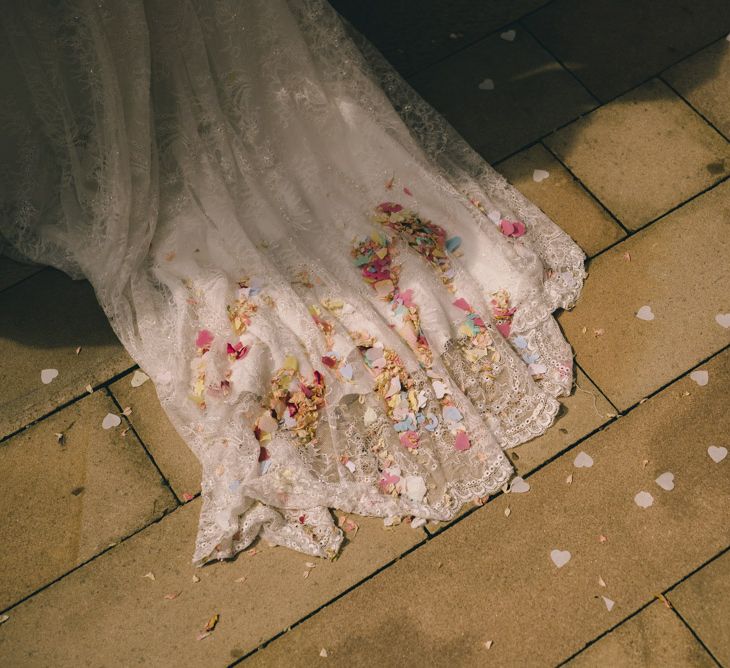 Bridal Train with Confetti by Matt Brown Photography