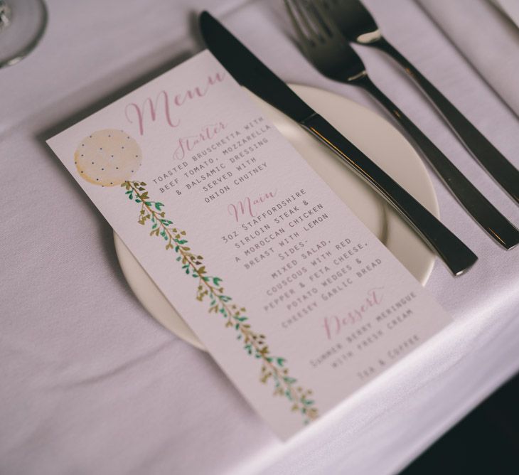 Menu Card Wedding Stationery by Yellowstone Paper Works | Photography by Matt Brown Photography