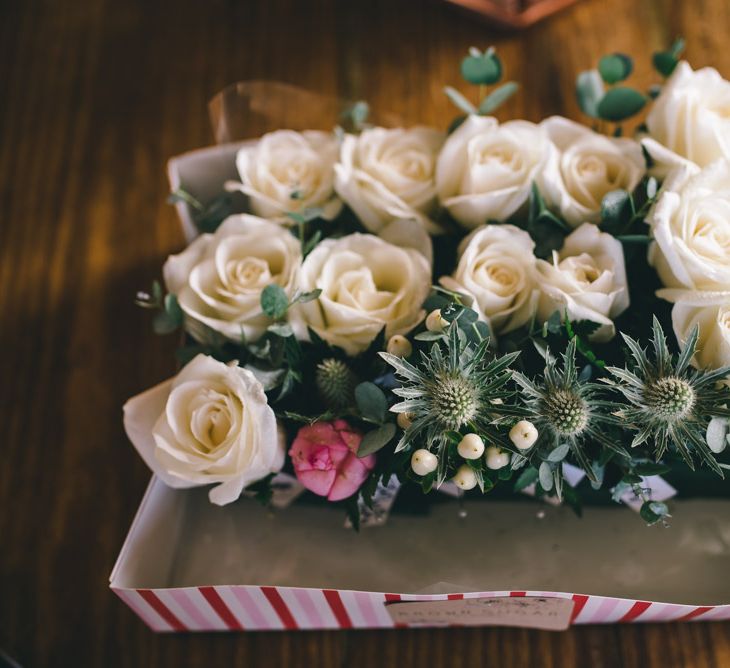 White Rose Buttonholes by Matt Brown Photography