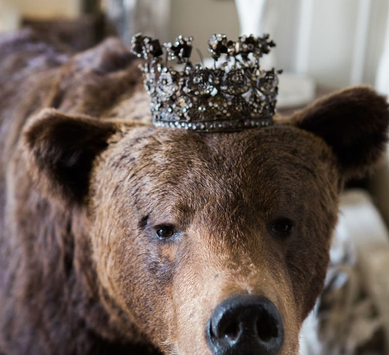 Bear with Crown | Elegant Blush Pink & White Wedding at Aynhoe Park in Oxfordshire | Lucy Davenport Photography