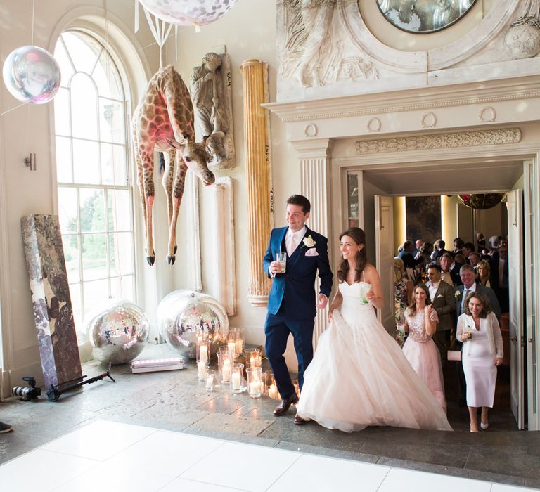 Wedding Reception | Elegant Blush Pink & White Wedding at Aynhoe Park in Oxfordshire | Lucy Davenport Photography