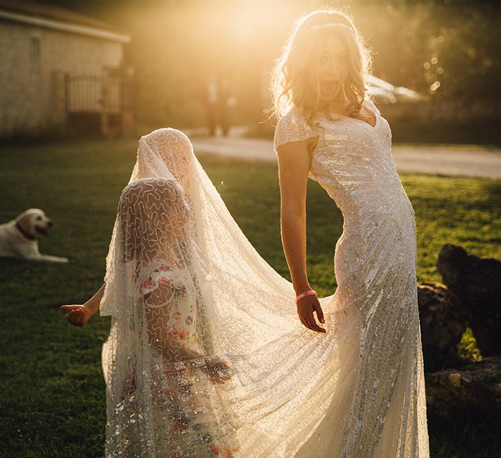 Bride in Eliza Jane Howell Gown