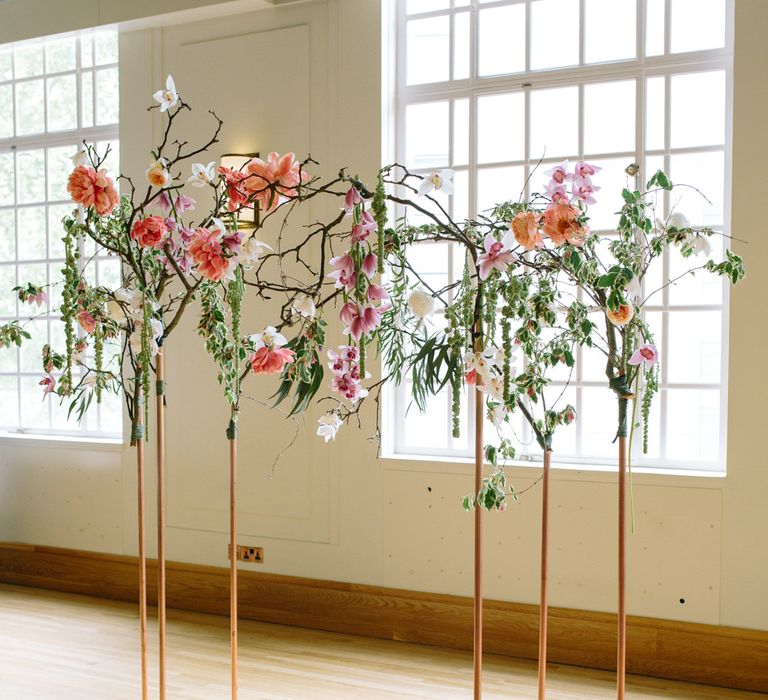 Copper Altar | Magnolia Branches | Stylish Hackney Town Hall Wedding | Camilla Arnhold Photography | This Modern Revelry Film