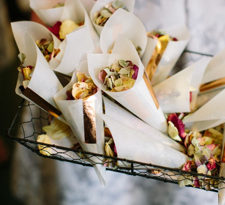 Confetti Cones | Stylish Hackney Town Hall Wedding | Camilla Arnhold Photography | This Modern Revelry Film