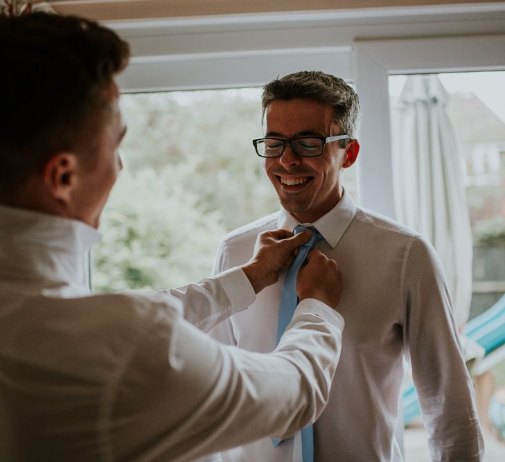 Groom Getting Ready