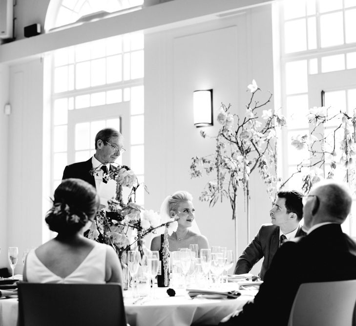 Bride in Anna Sorrano Gown | Groom in Grey Suit | Stylish Hackney Town Hall Wedding | Camilla Arnhold Photography | This Modern Revelry Film