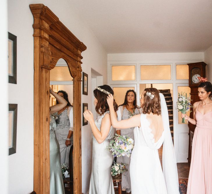 Rime Arodaky Bride For A Rustic Wild Flower Filled Wedding at Anran Devon With Mismatched Bridesmaids Dresses & Images From A Thing Like That Photography