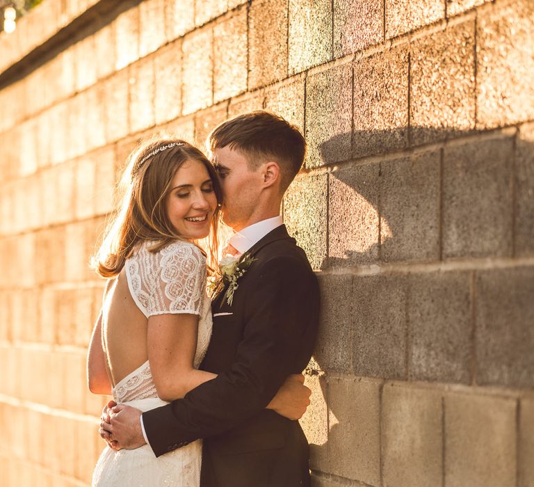 Bride in Lenora Watters Gown | Groom in Navy Suit | Contemporary City Wedding at People's History Museum & Hope Mill Theatre, Manchester Planned by Alternative Weddings MCR | Babb Photography