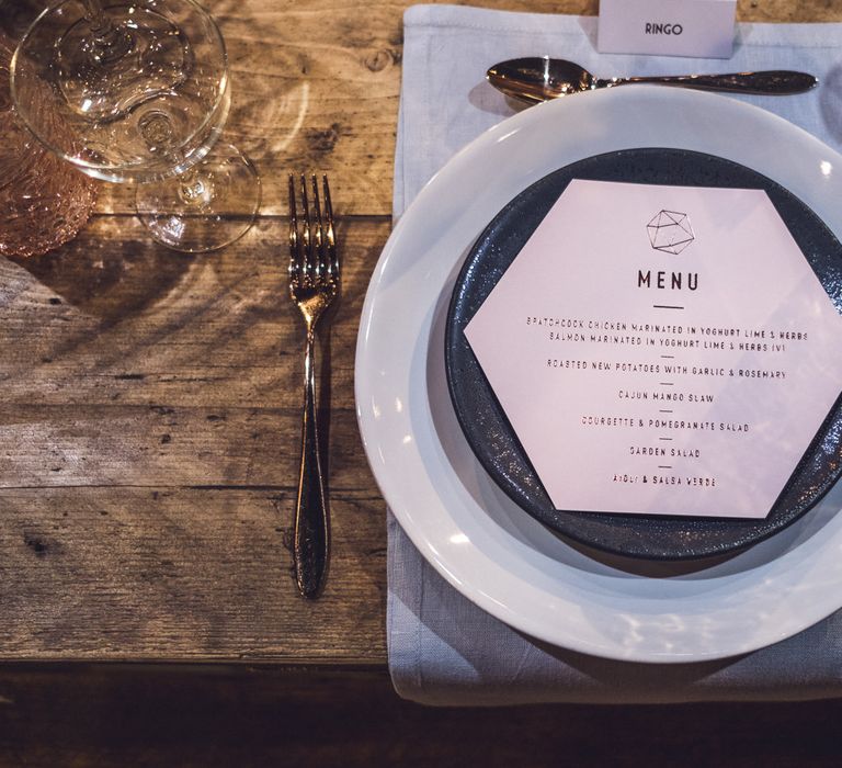 Place Setting | Contemporary City Wedding at People's History Museum & Hope Mill Theatre, Manchester Planned by Alternative Weddings MCR | Babb Photography