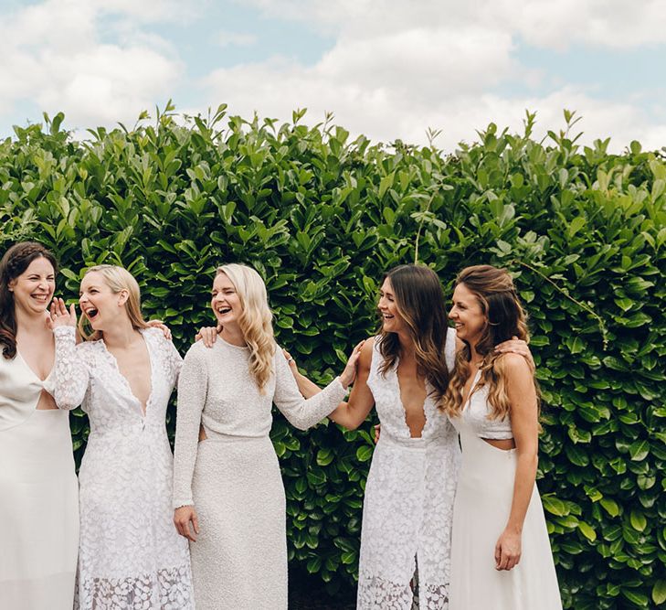 Bride & Bridesmaids in White by Harriet Holling Bridal