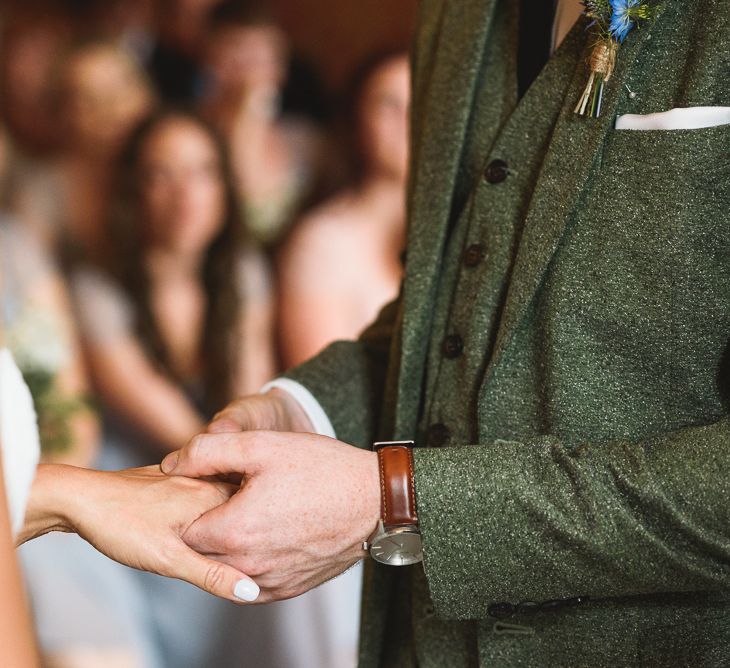 Greenery Filled Wedding At The Bell Ticehurst With Bride In Willowby By Watters Gown & Groom In Green Checked Suit With Images From Jackson & Co Photography