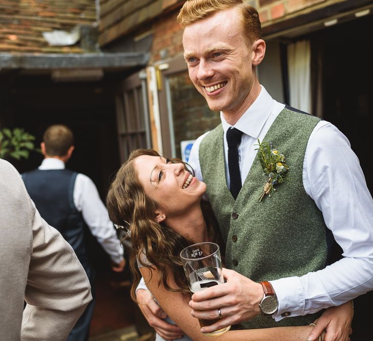 Greenery Filled Wedding At The Bell Ticehurst With Bride In Willowby By Watters Gown & Groom In Green Checked Suit With Images From Jackson & Co Photography